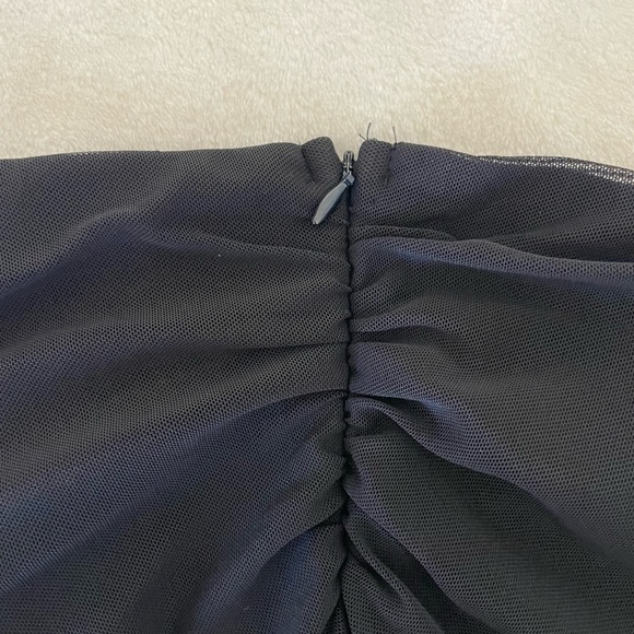 Princess Polly Black Mesh One Shoulder Mini Dress - Picture 8 of 10